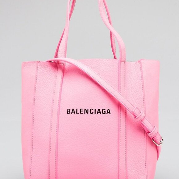 Balenciaga Neon Pink Calfskin Leather XXS Tote Bag - Picture 1 of 8